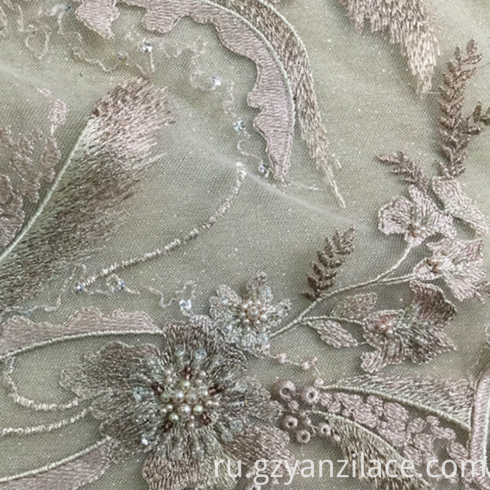 Embroidered Flower 3d Lace Fabric